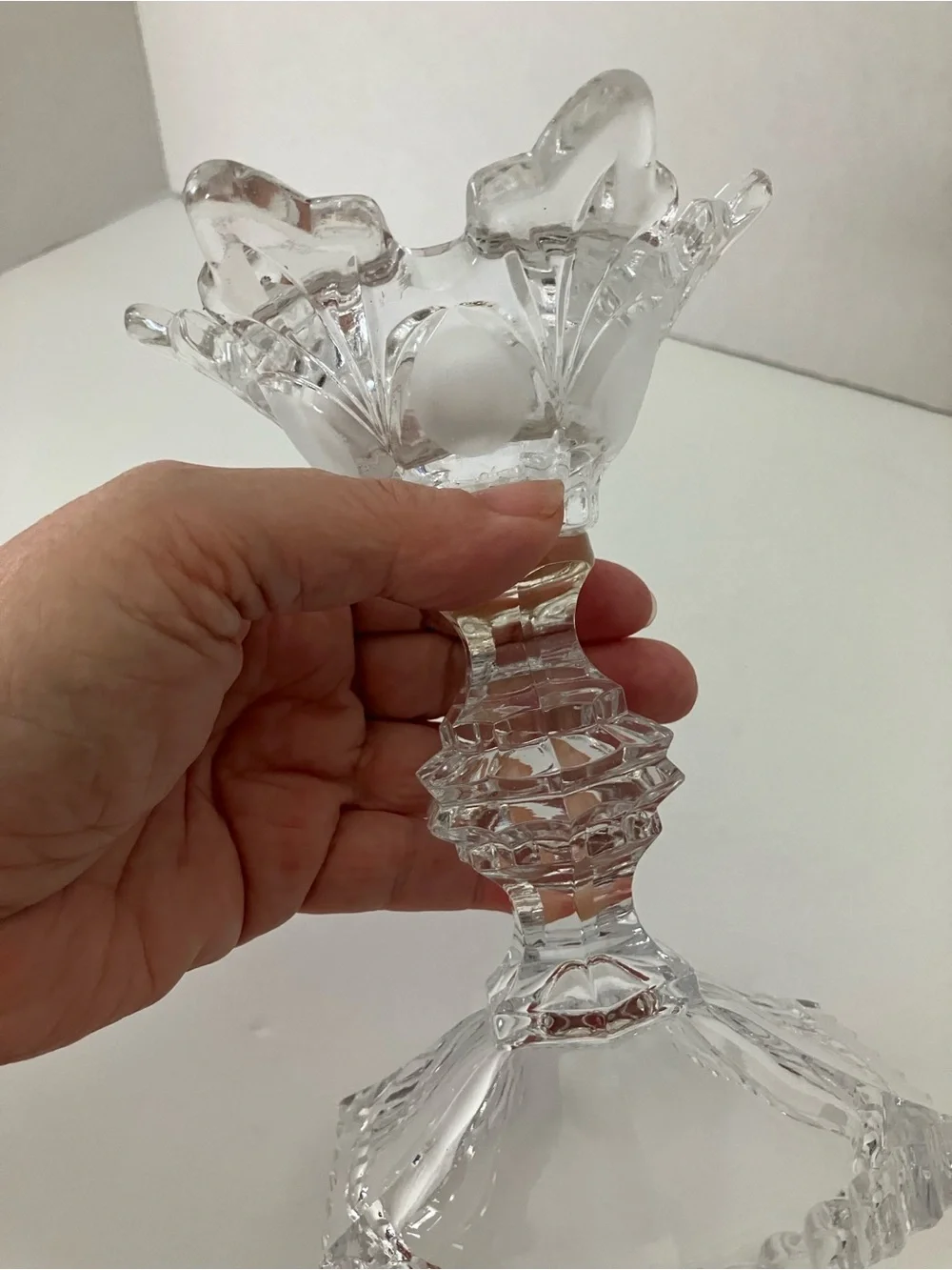 Godinger Clear Crystal Decorative Candle Holder